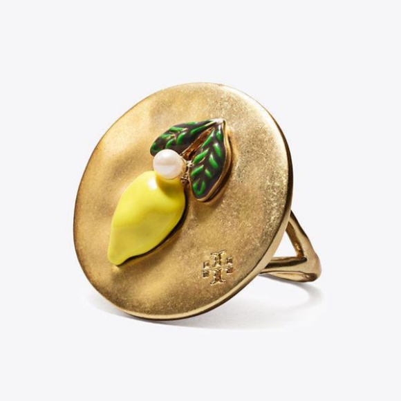 NEW RARE! Tory Burch Lemon Coin Ring - Picture 2 of 2